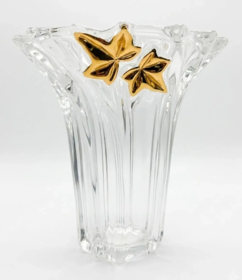 Vintage Mikasa Crystal Golden Ivy 6